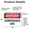 Signmission Compressed Gas Danger Sign, Vinyl Decal, 14in W x 10in L, 2PK OS-2PACK-DS-D-1014-L-19280 - alternate 5